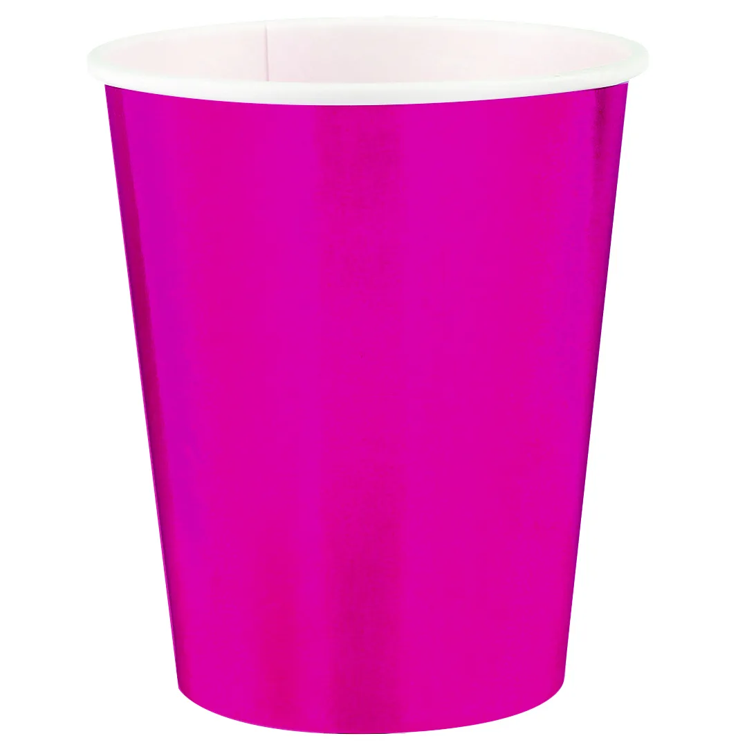 Стаканы (250 мл) Фуксия, Металлик, 6 шт.