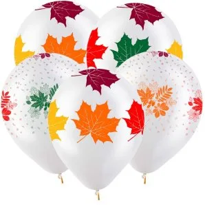 Т 12"/30см Осенние листья Разноцветные, Кристалл, 5 ст. / 50 шт./ (Турция)