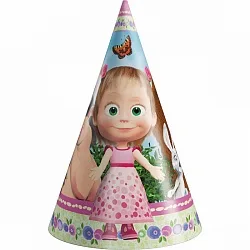 Колпаки "Ягодное лето" Маша и медведь / 6 шт.