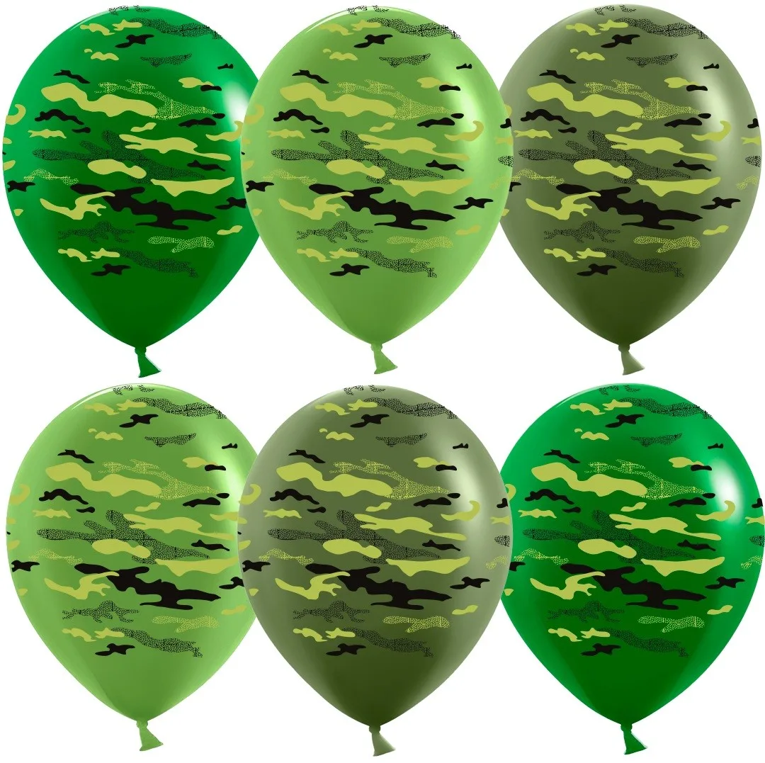 К 12"/30см Камуфляж, Ассорти, пастель, 5 ст, 25 шт.(Китай)