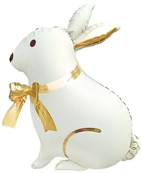 F 33"/89см Зайка с золотым бантиком, Сатин, 1 шт.(Китай)