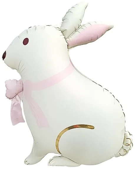 F 33"/89см Зайка с розовым бантиком, Сатин, 1 шт.(Китай)