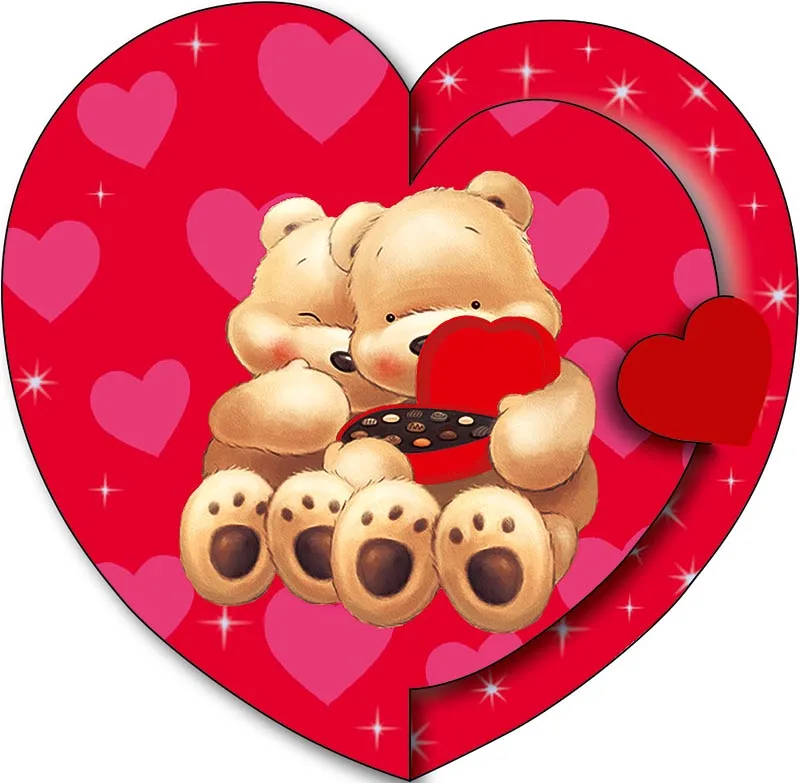 Валентинка85*85мм Два медведя! (10 шт.)
