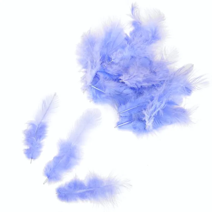 Перья цветные 8-10см голубые (100 шт./уп.)