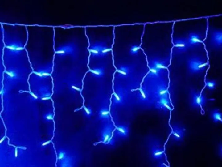 Гирлянда Штора улич.  4,8*0,6 с контролл 8 синий