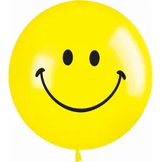 1S 36"/91см Смайл, Желтый, Пастель, 2 ст./1 шт./(Колумбия)