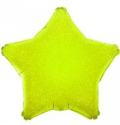 F 18"/46см Звезда,Лайм, Голография, 1 шт. (Китай)
