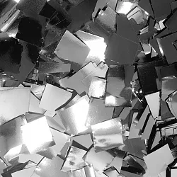 Конфетти фольга, Квадраты, Серебро, 50гр.