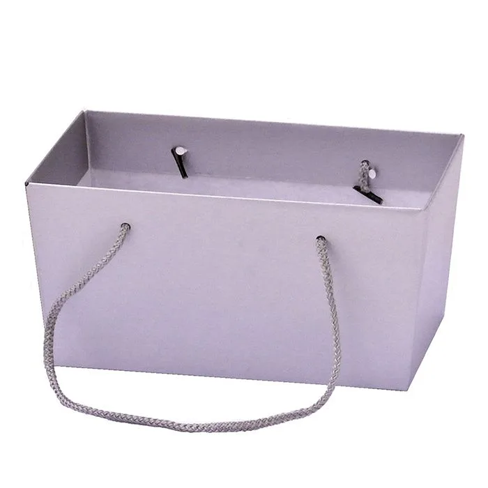 Кашпо для цветов "Премиум" Миди перламутр серебро 25,5*14,7*12,5 см (Россия)