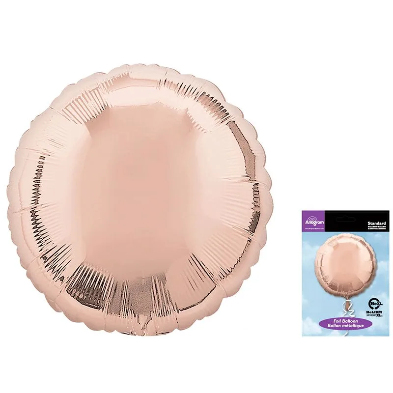 А 18"/46см  Круг Роза Голд в упаковке / 1 шт./(США)