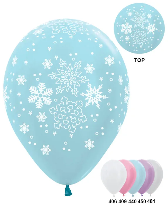 S 12 Снежинки, Ассорти Перламутр/ 100 шт. / (Колумбия)