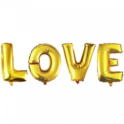 F 16"/41 см. Набор шаров-букв "LOVE", золото (Китай)