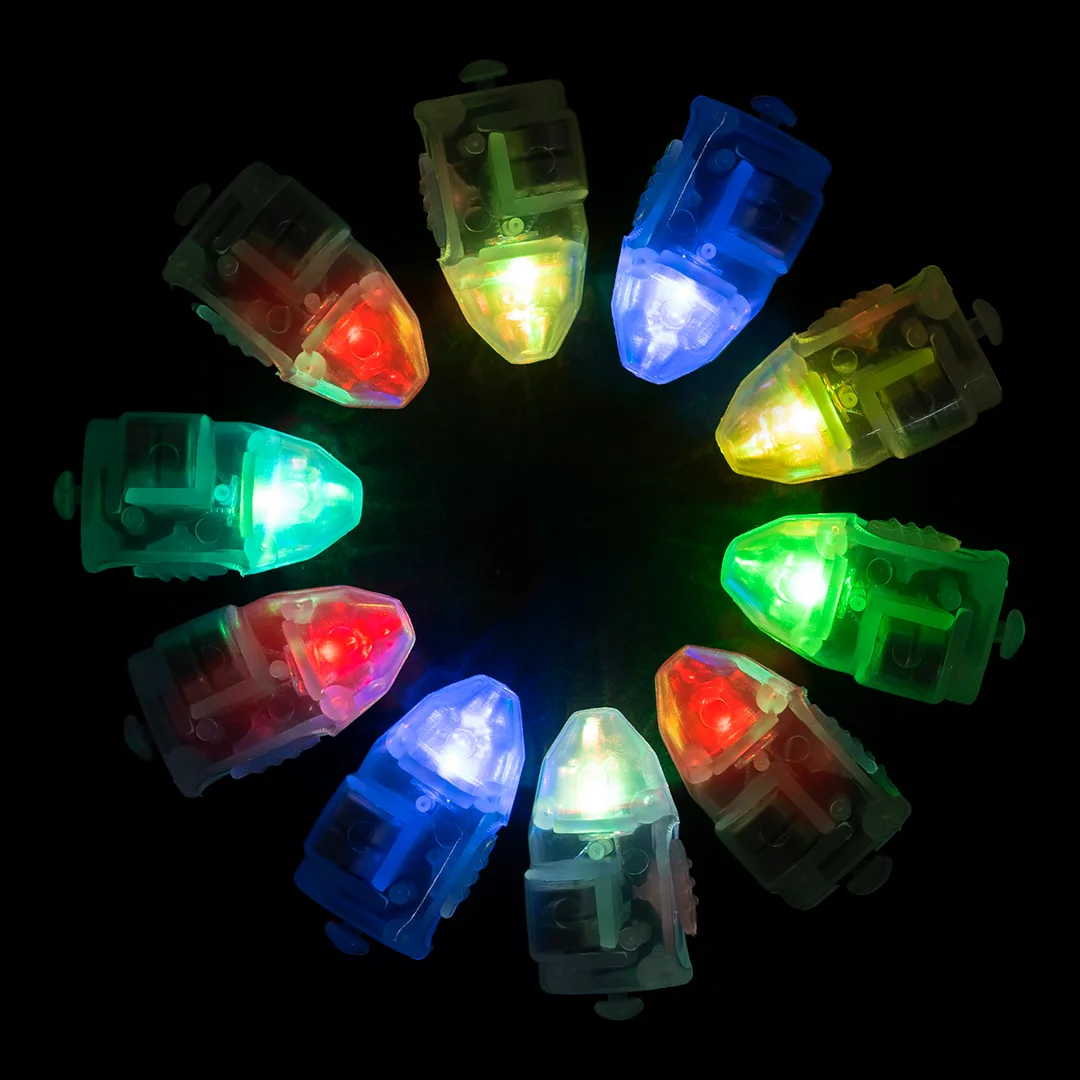 Подсветка в шар, постоянное свечение, 3*1,5*1,1 см, Разноцветный, 10 шт.