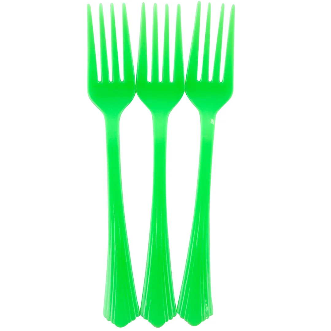 Вилки, Премиум, Зеленый, 17 см, 10 шт.