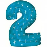 B 42 Цифра "2" синий в упаковке / Three / 1 шт / (США)