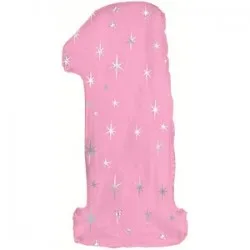 B 42 Цифра "1" розовый в упаковке / Three / 1 шт / (США)