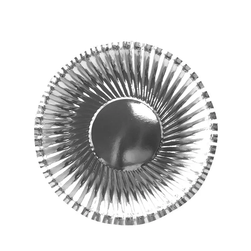 Тарелки 18 см. фактурные "Серебряные" /набор 6 шт./(Китай)