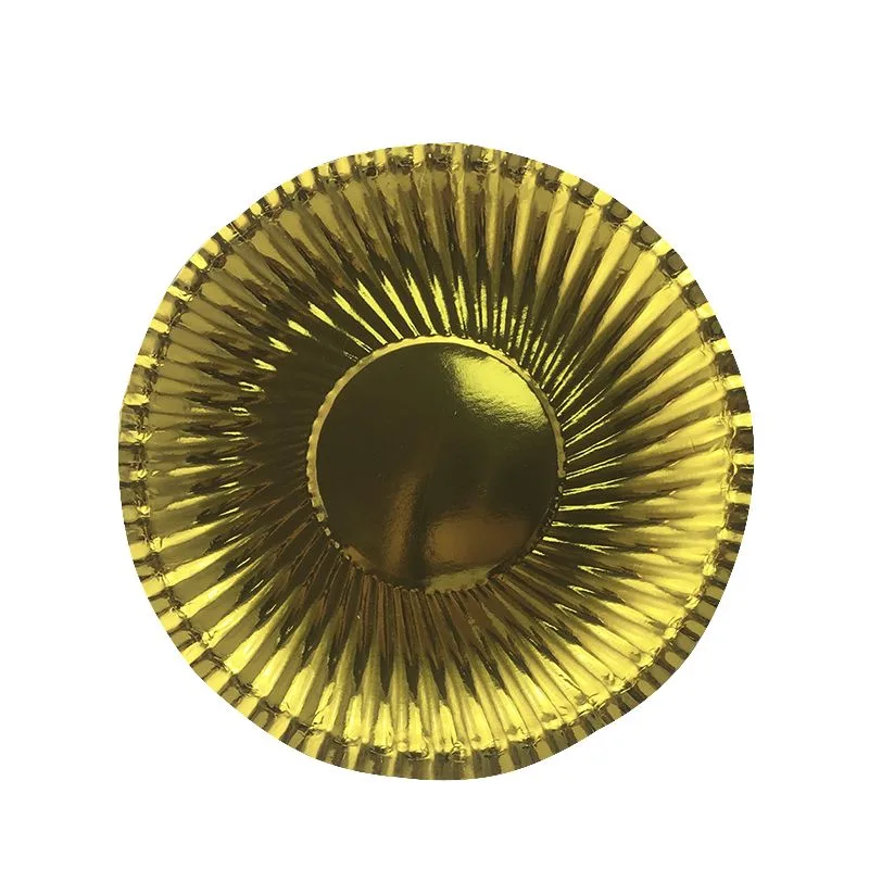 Тарелки 18 см. фактурные "Золотые" /набор 6 шт./(Китай)