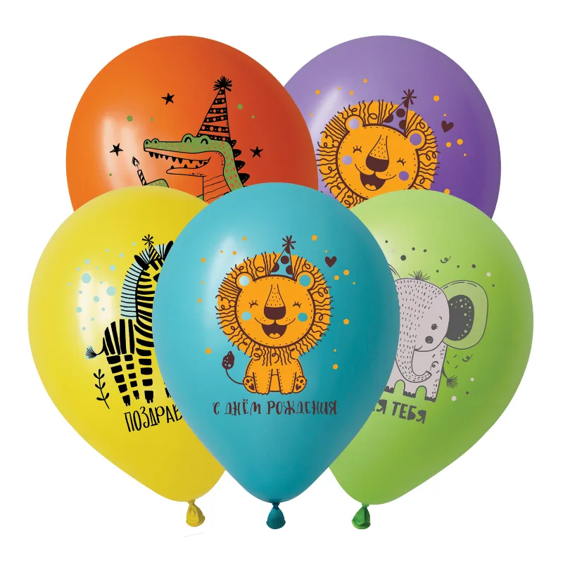 D 12"/30см СДР Животные Африки, Ассорти Пастель, /50 шт./(Вьетнам)