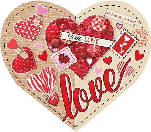 Валентинка Открытка Love 193х105 мм (20 шт)