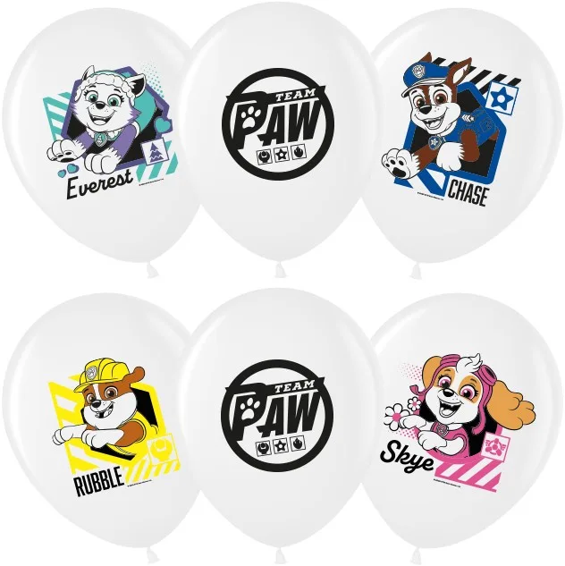 ВВ 12''/30 см Щенячий Патруль, Белый (200), пастель, 2 ст, 25 шт. (Малайзия)