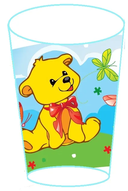 Стаканы "Веселуха" С Днем Рождения Мишка (уп. 6 шт.)