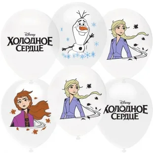 О 12''/30 см Холодное сердце, Белый (200)/Прозрачный (600), кристалл, 1 ст, 25 шт.   (Турция)