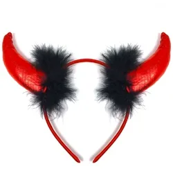 Ободок "Чертик"  с перьями