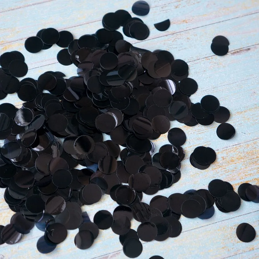 Конфетти фольга Круги 1 см черные (50 гр/уп.)