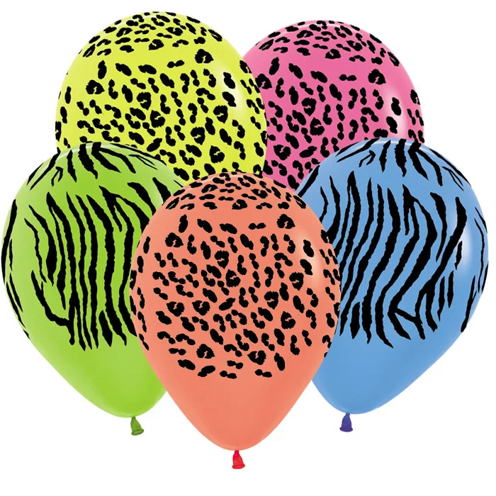 S 12"/30см Джунгли (2 дизайна), Ассорти, Неон/ 50 шт./ (Колумбия)