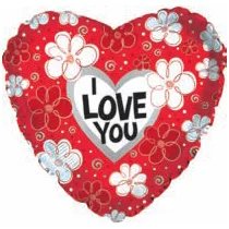 И 9 Сердце Я люблю тебя (маргаритки), Красный / 1 шт /