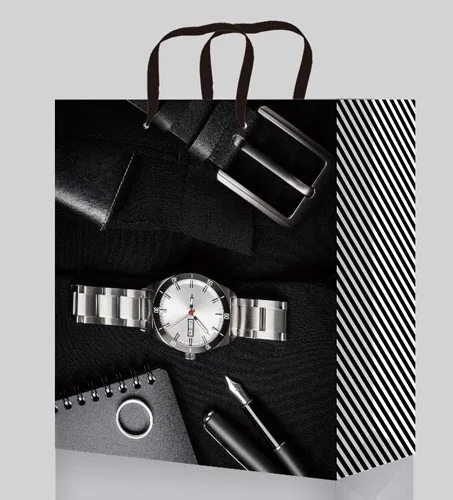 Пакет подарочный с матовой ламинацией 11.5x14.5x6 см (S) Детали мужского стиля.