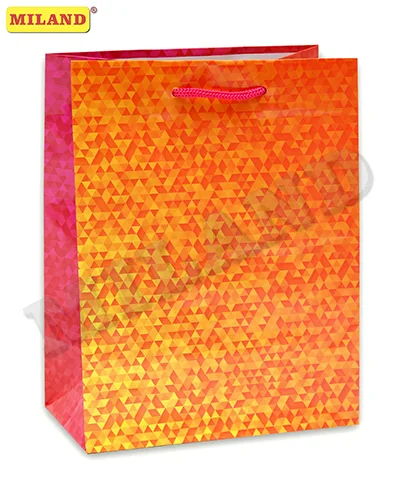 Пакет подарочный с глянцевой ламинацией 18х23х10 см (M) Пестрый узор