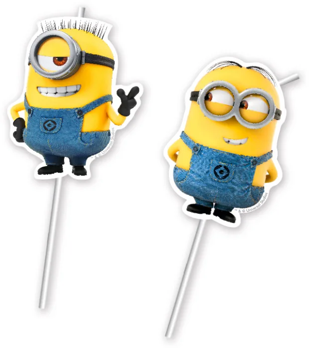 Трубочки коктейльные "Милые Миньоны" / 6 шт.