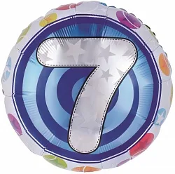 F 18"/46см Круг, Цифра "7" Красочная, 1 шт (Китай)