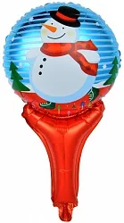 Шар с клапаном (20''/51 см) Мини-фигура, Веселый снеговик, 1 шт. (Китай)