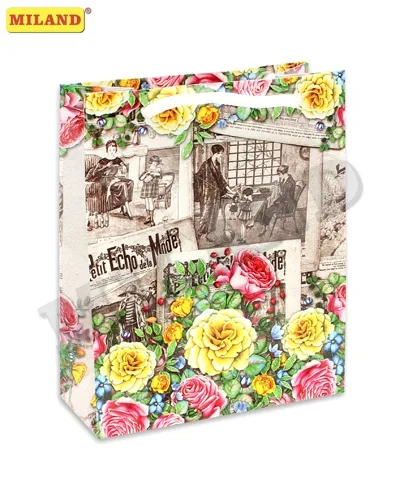 Пакет подарочный ламинированный Цветочное утро (S) 12 х 15 х 9