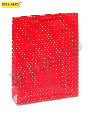 Пакет подарочный В горошек (L) 26.4*36*11.5