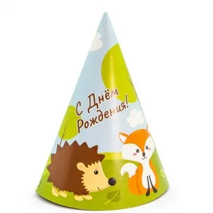 Колпаки Лесные зверята, 6 шт.