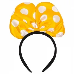 Ободок с бантиком, Желтый в горошек, Большой