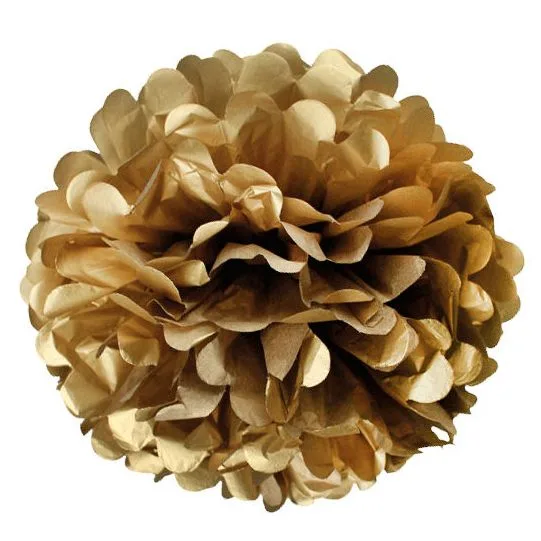 Бумажный помпон Золото, 30 см