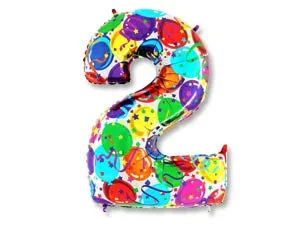 G 40"/102см Цифра "2" Шары, 1 шт. (Италия)