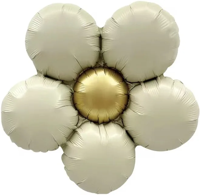 F 18"/46 см Цветок, Ромашка (надув воздухом), Кремовый, Сатин, 1 шт.(Китай)