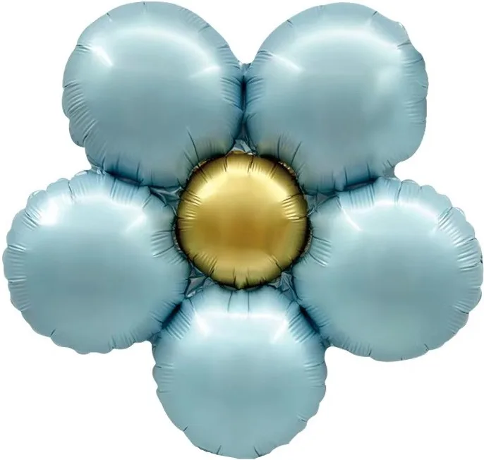F 18"/46 см Цветок, Ромашка (надув воздухом), Голубой, Сатин, 1 шт.(Китай)