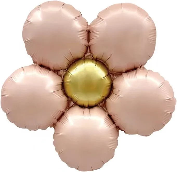 F 18"/46 см Цветок, Ромашка (надув воздухом), Розовый, Сатин, 1 шт.(Китай)