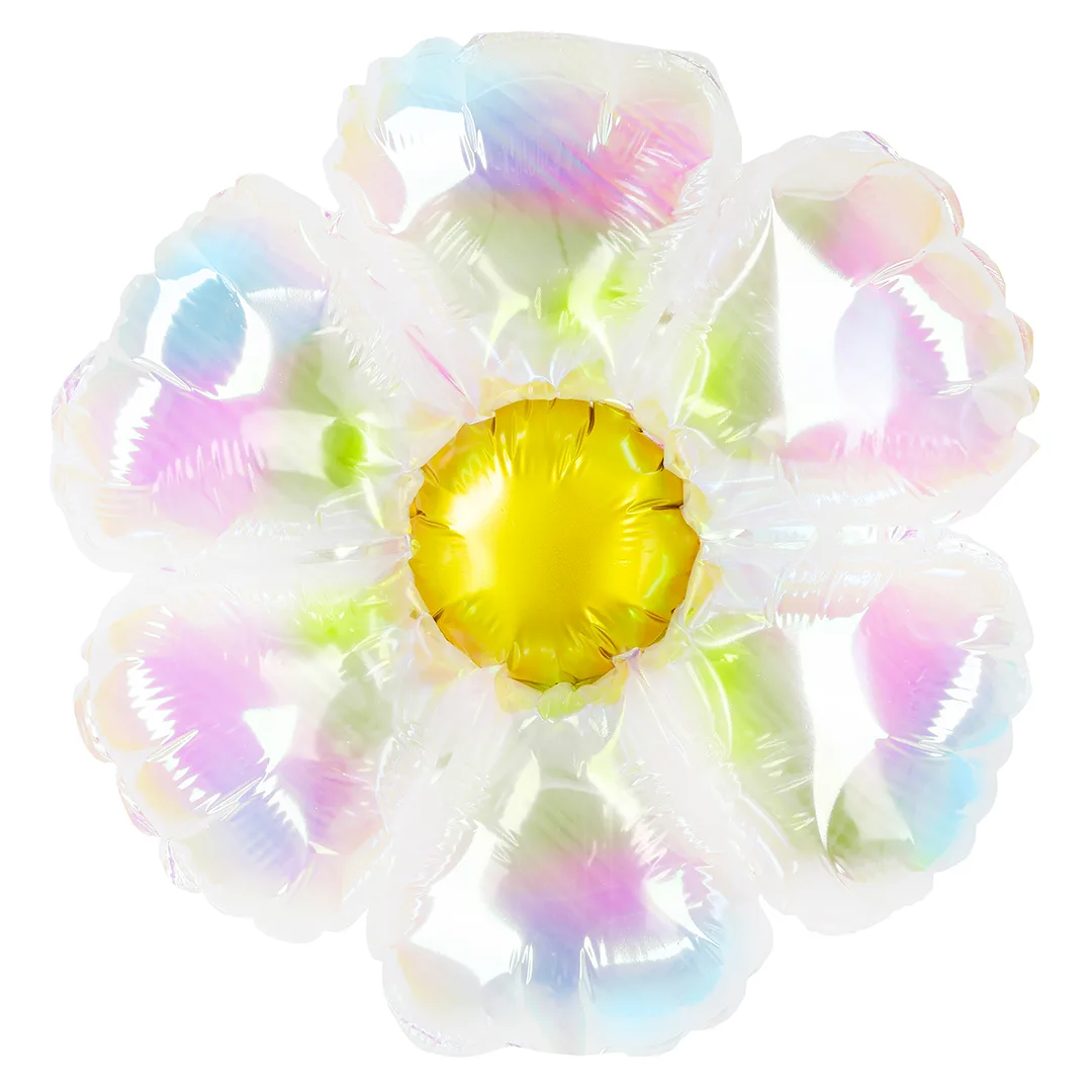 F 24"/61см Цветок, (надув воздухом), Прозрачный, Хамелеон, 1 шт.(Китай)