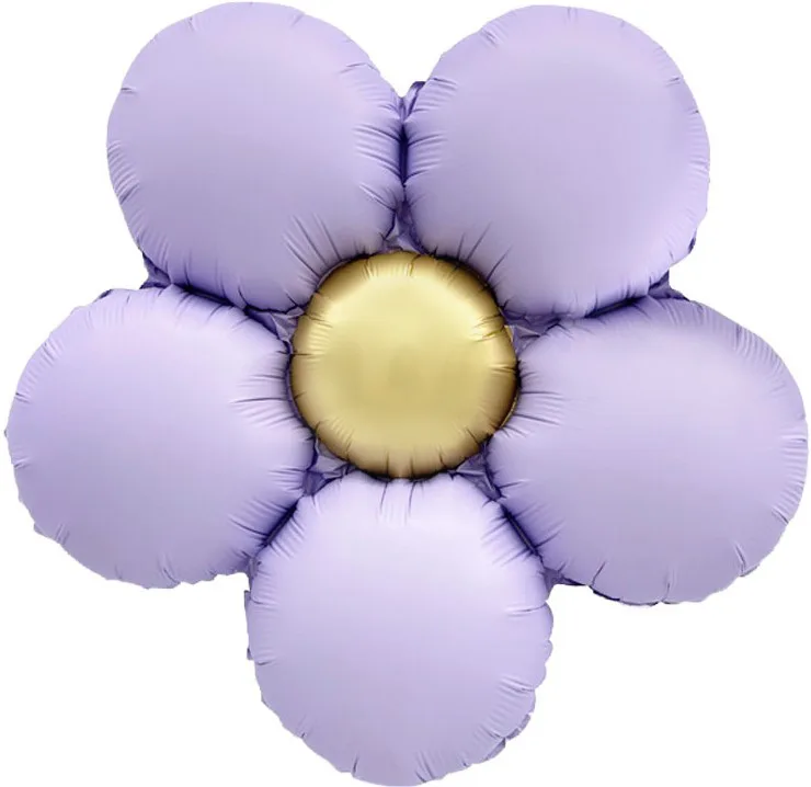 F 18"/46 см Цветок, Ромашка (надув воздухом), Сиреневый, Сатин, 1 шт.(Китай)