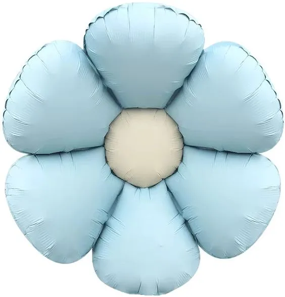 F 24"/61см Цветок, Ромашка (надув воздухом), Нежно-голубой, Сатин, 1 шт.(Китай)