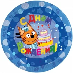 Тарелки Три кота , 23 см, Синий (6 шт.)