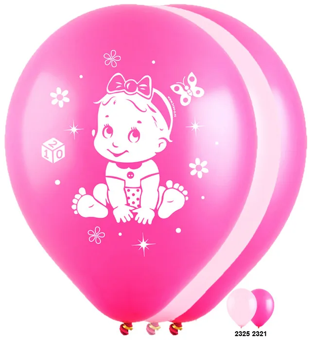 Т 12" Малышка (3 дизайна) Ассорти Пастель 2 ст. / уп. 100 шт. / Турция